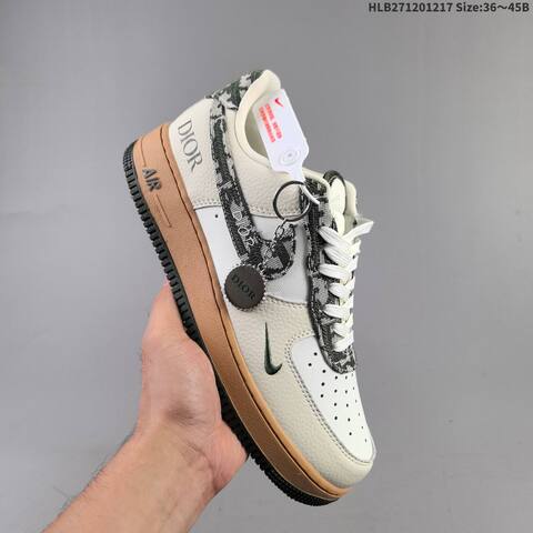 Nike Air Force 1 07 Low Black Light Blue White Beige Green Brown EU 36-45 Skate Shoe - Unisex (BS-62617)