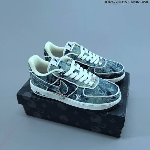 Nike Air Force 1 07 LV8 Blue Denim Off White Black EU 36-45 Sneaker - Unisex (BS-61295)