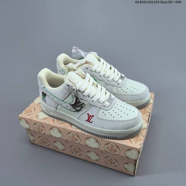 Nike Air Force 1 07 Low Light Grey Cream Green Red EU 36-45 sneaker