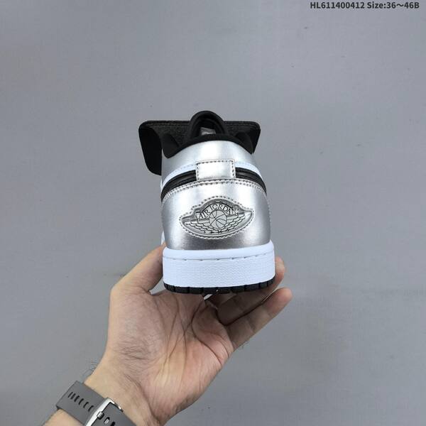 Jordan Air Jordan 1 Mid silver/white/black 36~46B basketball