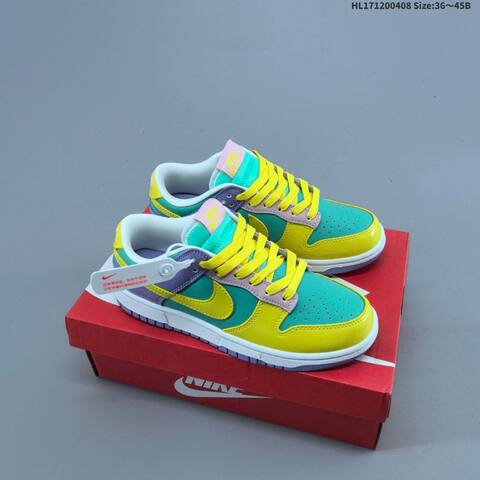 Nike SB Dunk Low Teal Yellow Purple Pink White EU 36-45 Skate Shoe - Unisex (BS-60875)