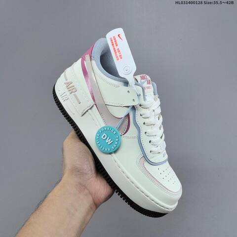 Nike WMNS Air Force 1 Shadow Sail Light Blue Pink Dark Brown EU 35 5-42 Sneaker - Unisex (BS-61659)
