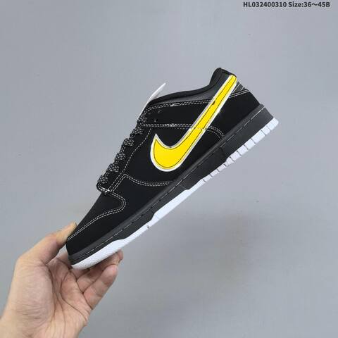 Nike SB Dunk Low Black Yellow White Silver EU 36-45 Skate Shoe - Unisex (BS-61390)