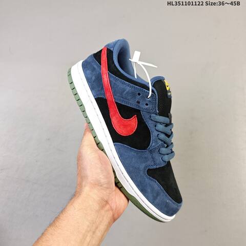 Nike SB Dunk Low Black Blue Red White Olive EU 36-45 Skate Shoe - Unisex (BS-63256)