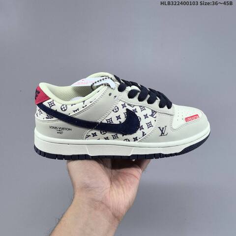 Nike SB Dunk Low Off White Navy Red Black EU 36-45 Skate Shoe - Unisex (BS-62258)