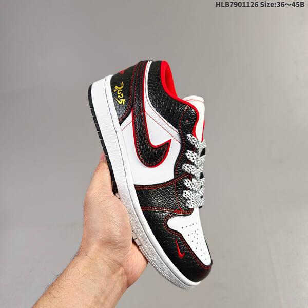 Nike Air Jordan 1 Low black/white/red 36~45B lifestyle