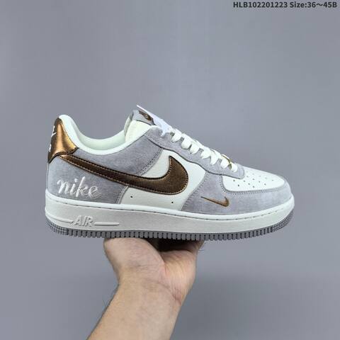Nike Air Force 1 Low Grey White Bronze Off White Black EU 36-45 Sneaker - Unisex (BS-62501)