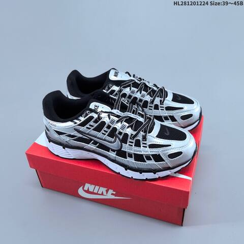 Nike P-6000 Black Silver White Blue EU 39-45 Running Shoe - Unisex (BS-62484)