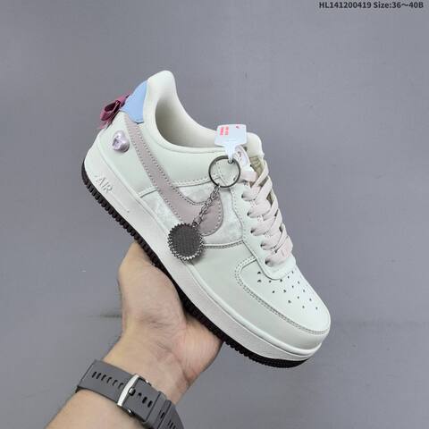 Nike Air Force 1 Low Off White Light Pink Light Blue Dark Brown EU 36-40 Sneaker - Unisex (BS-60646)