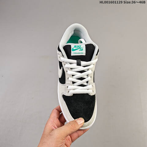 Nike SB Dunk Low Pro White Black Grey Green EU 36-46 Skate Shoe - Unisex (BS-62952)