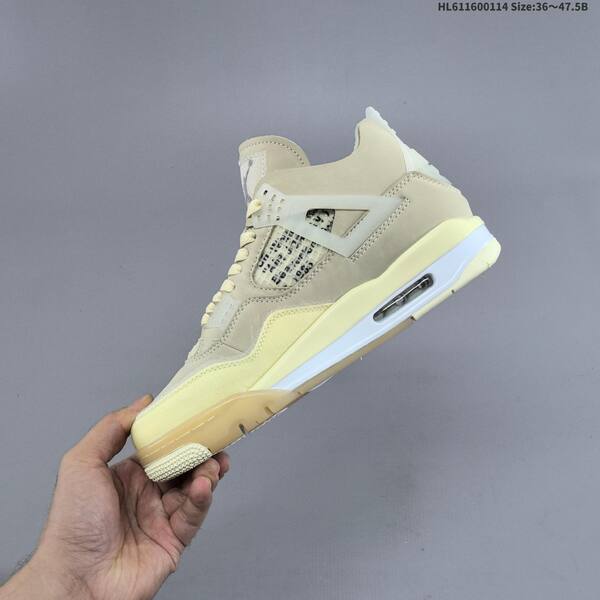 Nike Air Jordan 4 Retro x Off-White Cream Sail / Sail / Cream 36~47.5 casual