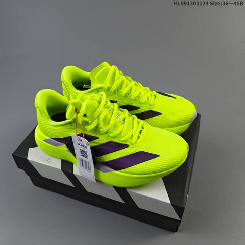 Adidas Adizero Evo SL Neon Yellow Purple White EU 36-45 Running Shoe - Unisex (BS-65477)