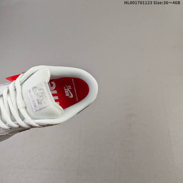 Nike Supreme x Nike SB Dunk Low Pro white red silver EU 36-46 skate shoe