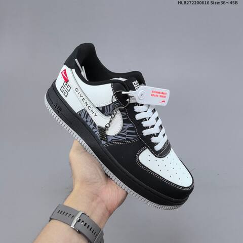 Nike Air Force 1 07 LV8 RJ1988-004 Black White Grey Red EU 36-45 Sneaker - Unisex (BS-59909)