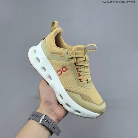 On Cloudnova X 25 Khaki White Red EU 36-45 Running Shoe Running Sneakers - Unisex (BS-69631)
