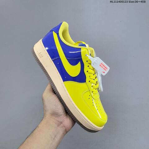 Nike Air Force 1 07 Neon Yellow Royal Blue Cream White EU 36-45 Sneaker - Unisex (BS-61804)