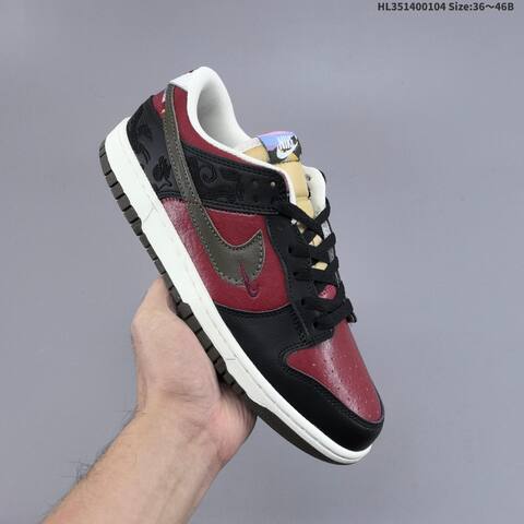 Nike SB Dunk Low Pegasus Pack White Burgundy Black Olive Sail EU 36-46 Skate Shoe - Unisex (BS-62246)