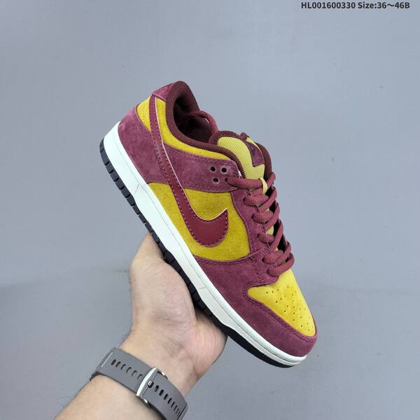 Nike SB Dunk Low Dark Team Red Sequoia burgundy yellow sail dark navy EU 36-46 skate shoe