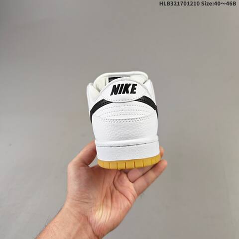 Nike SB Dunk Low Pro White Black Gum EU 40-46 Skate Shoe - Men's (BS-62794)