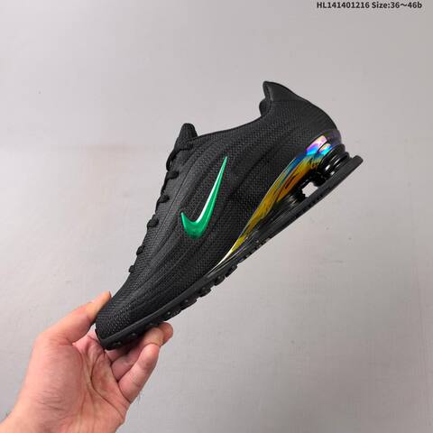 Nike Shox Z IM6051-001 Black Green Iridescent EU 36-46 Running Shoe - Unisex (BS-62637)
