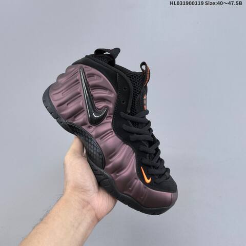 Nike Air Foamposite Pro Metallic Purple Black Orange EU 40-47 5 Basketball Shoe - Men's (BS-61887)