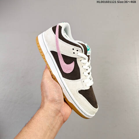 Nike SB Dunk Low Pro Grey Brown White Pink Mint EU 36-46 Skate Shoe - Unisex (BS-63314)