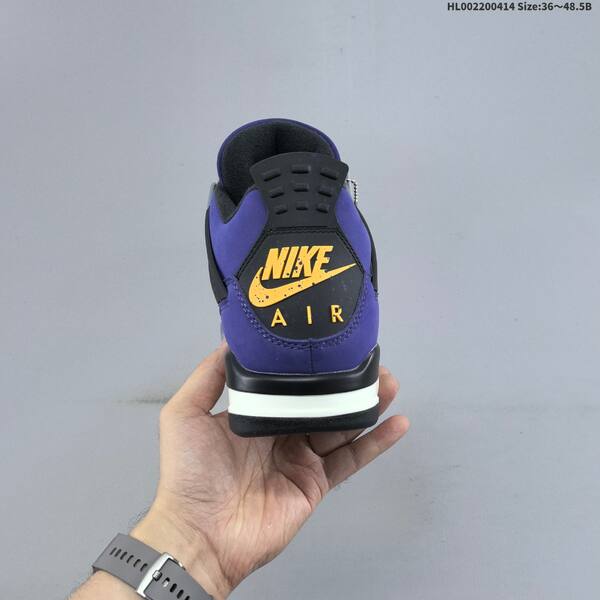 Jordan Air Jordan 4 Retro OG purple/black/grey/yellow 36~48.5 basketball