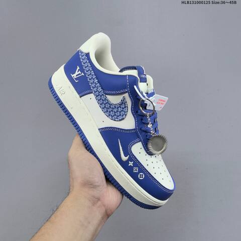 Nike Air Force 1 07 LV8 Royal Blue Off White Silver EU 36-45 Sneaker - Unisex (BS-61758)