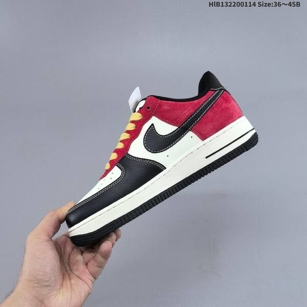 Nike Air Force 1 Low red white black gold pale yellow EU 36-45 sneaker