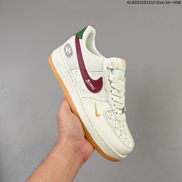 Nike Air Force 1 07 LV8 off white burgundy green gum EU 36 45 sneaker EU 36-45