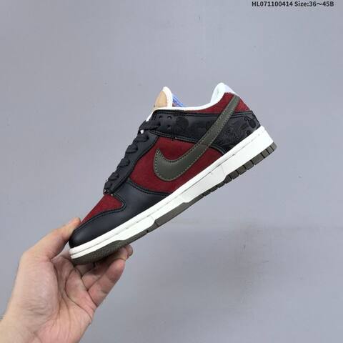 Nike SB Dunk Low CNY Year Of The Dragon Burgundy Black Olive White Tan EU 36-45 Skate Shoe - Unisex (BS-60751)