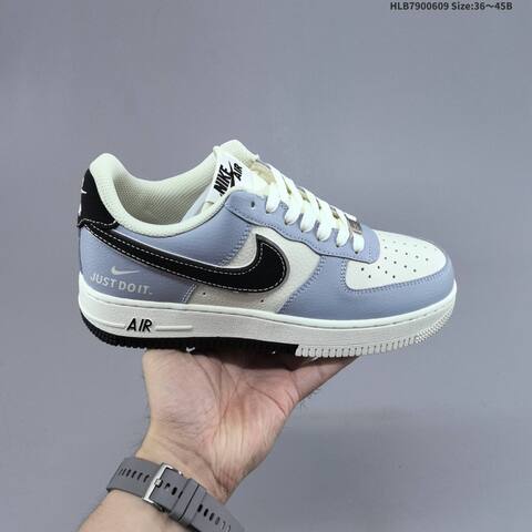 Nike Air Force 1 07 Low Off White Light Blue Black EU 36-45 Sneaker - Unisex (BS-59925)