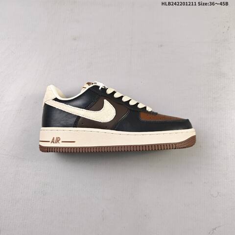 Nike Air Force 1 07 LV8 CJ9179-200 Black Brown Beige EU 36-45 Sneaker - Unisex (BS-62765)