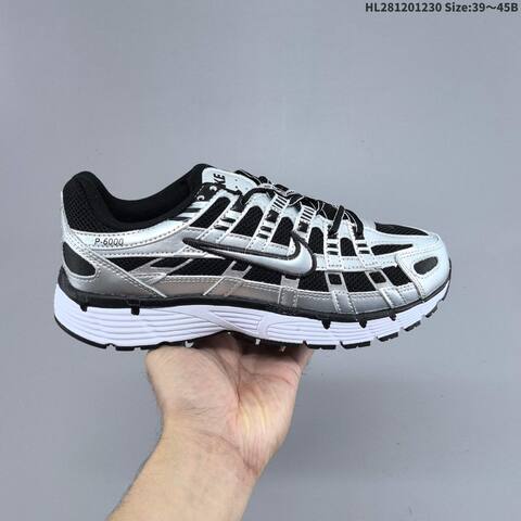 Nike P-6000 Black Silver White EU 39-45 Running Shoe - Unisex (BS-62307)