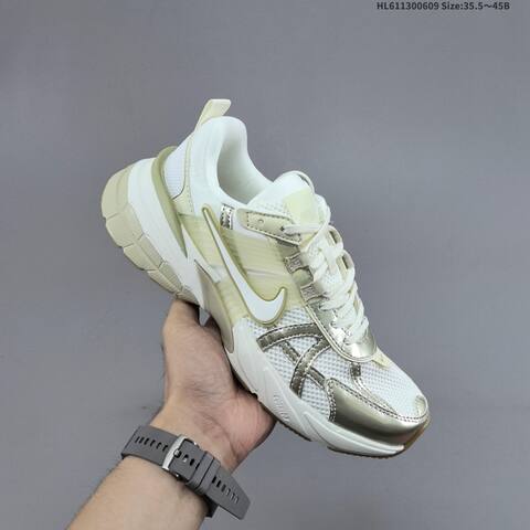 Nike V2K Run White Light Gold Beige EU 35 5-45 Running Shoe - Unisex (BS-59934)