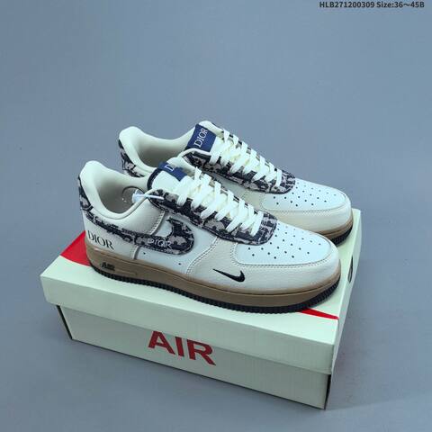 Nike Air Force 1 07 Low Black Off White Dark Gray Red EU 36 45 Sneaker EU 36-45 - Unisex (BS-61414)