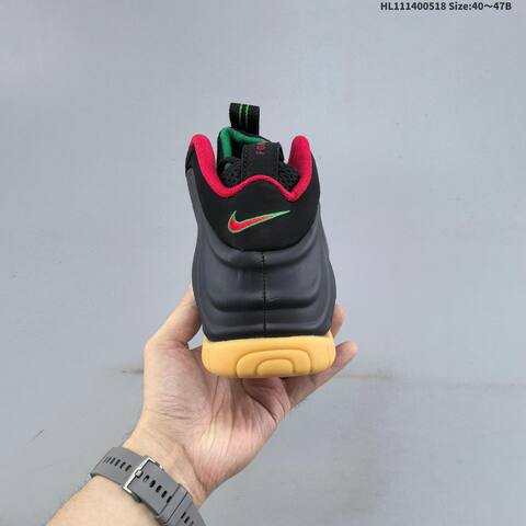 Nike Air Foamposite Pro Black Red Green Gum EU 40-47 Basketball Shoe - Men's (BS-60278)