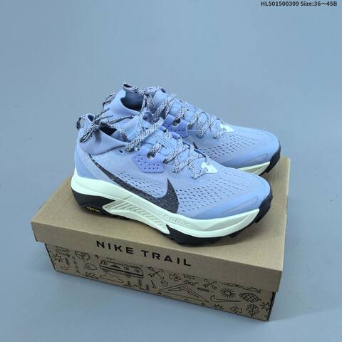 Nike ZoomX Zegama Trail Grey Blue Pink Black White EU 39-45 Trail Shoe - Unisex (BS-61403)