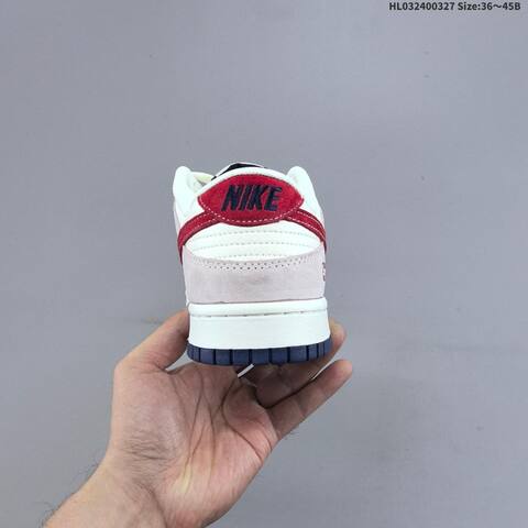 Nike Dunk SB Low Supreme Sail Light Pink Red Navy EU 36-45 Skate Shoe - Unisex (BS-61111)