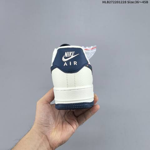 Nike Air Force 1 07 LV8 Off White Navy Blue Multicolor EU 36-45 Sneaker - Unisex (BS-62365)