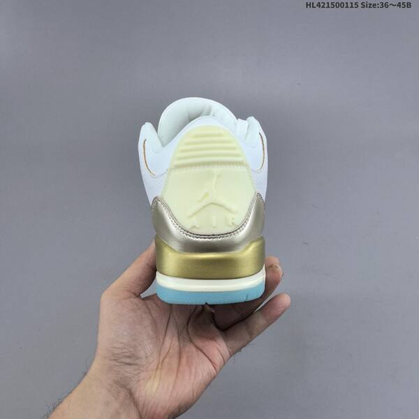 Jordan Air Jordan 3 Retro SE white/metallic gold/ice blue 36~45 basketball
