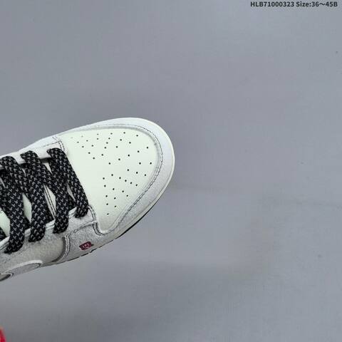 Nike Dunk SB Low Off White Light Grey Black Red EU 36-45 Skate Shoe - Unisex (BS-61173)