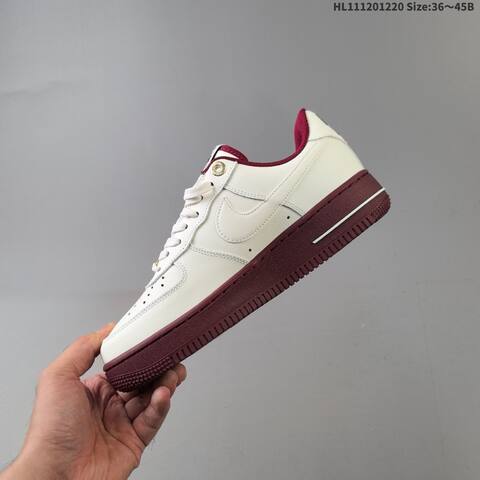 Nike Air Force 1 07 Low White Burgundy Gold White Pink Light Blue EU 36 45 Sneaker EU 36-45 - Unisex (BS-62547)