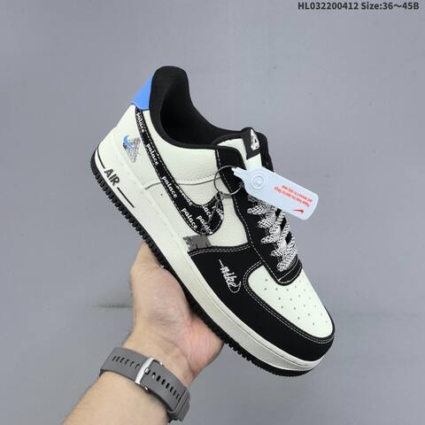 Nike Air Force 1 07 Low Black White Blue Beige EU 36-45 Sneaker - Unisex (BS-60785)
