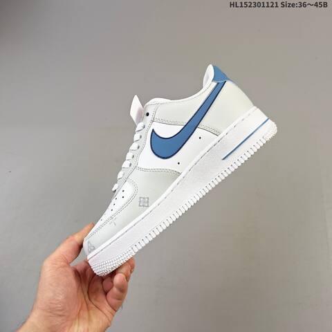 Nike Air Force 1 Low 07 White Light Grey Blue EU 36-45 Sneaker - Unisex (BS-63354)