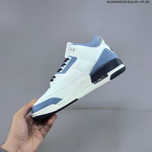 Jordan Air Jordan 3 white/denim blue/navy/red 36~47.5 basketball