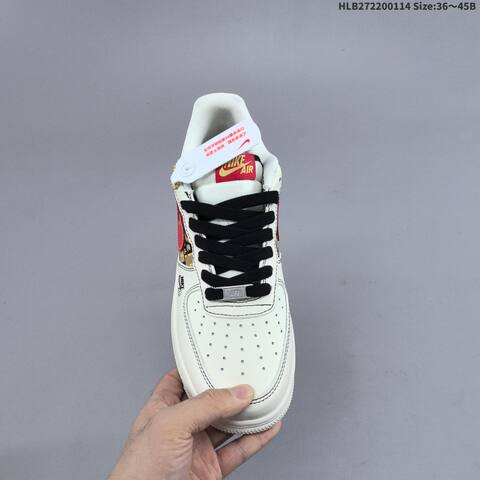 Nike Air Force 1 07 LV8 QW5288 Off White Red Black Gold EU 36-45 Sneaker - Unisex (BS-62001)