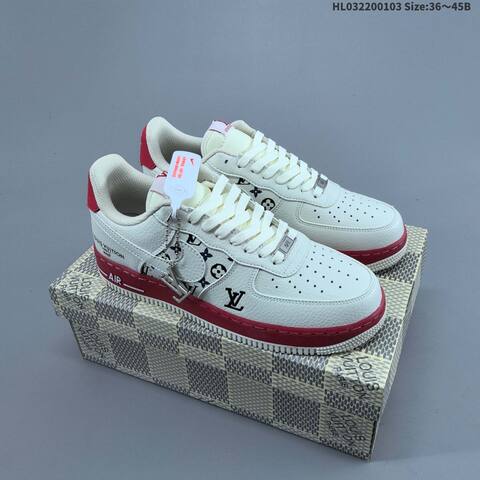 Nike Air Force 1 Low 07 Off White Red Black Navy EU 36-45 Sneaker - Unisex (BS-62254)
