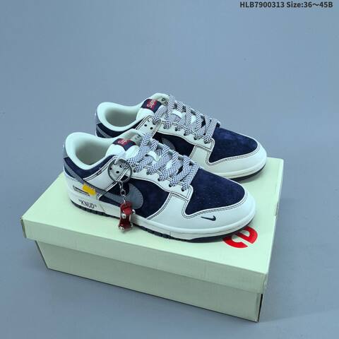 Nike Dunk SB Low Off White Navy Blue Light Grey EU 36-45 Skate Shoe - Unisex (BS-61331)