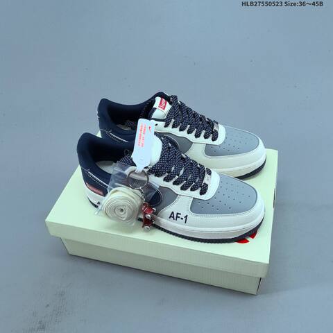 Nike Air Force 1 07 Low White Black Navy Blue EU 36-45 Sneaker - Unisex (BS-60188)